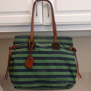Vintage green and blue Dooney and Bourke bag.